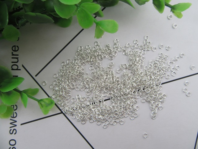 3000Pcs Silver Jump Ring Jumprings Jewellery Finding 3x0.5mm - Click Image to Close
